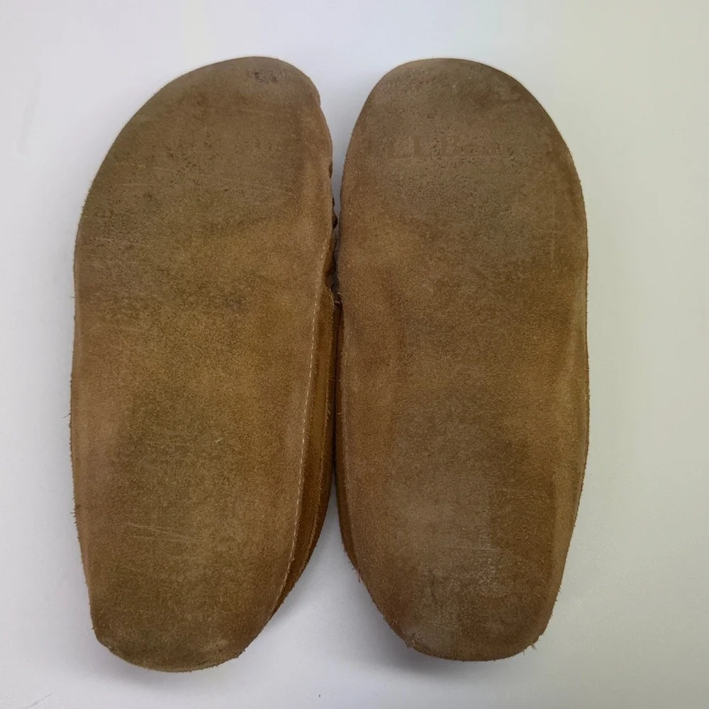 L.L. Bean Wicked Good Genuine Kids Shearling Slipper Color Brown Size‎ 4